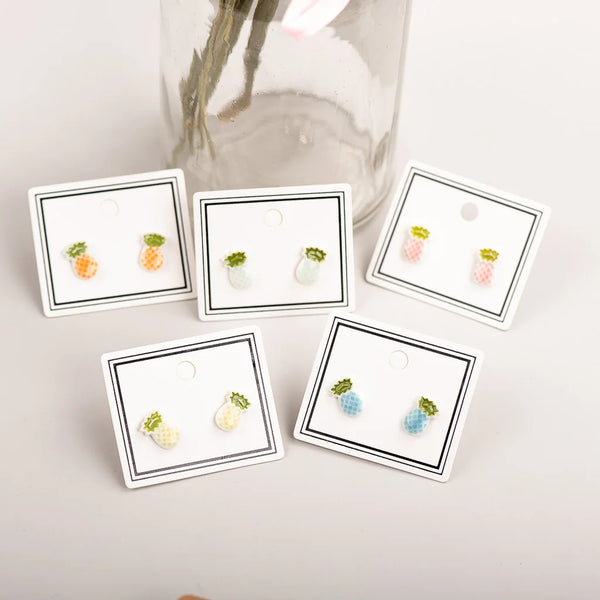 Plant Series Ceramic Multicolor Pineapple Earrings