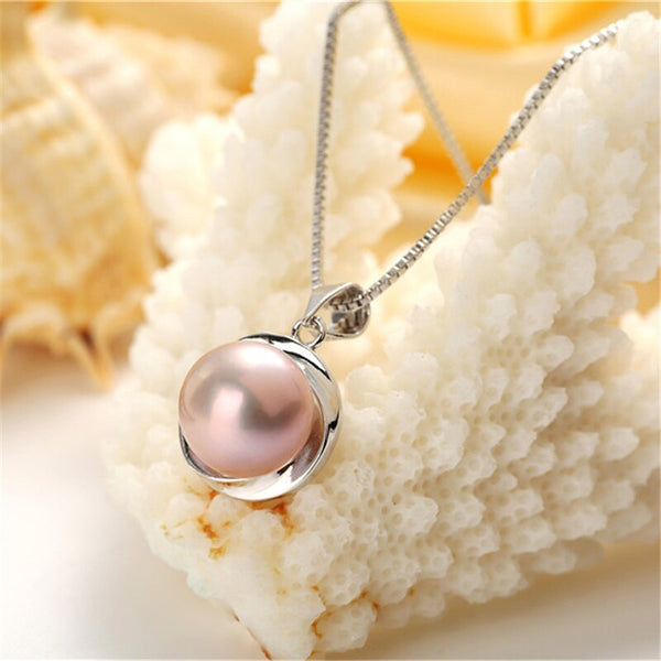 Colgante de perla de agua dulce natural AAAA, joyería de moda para mujer