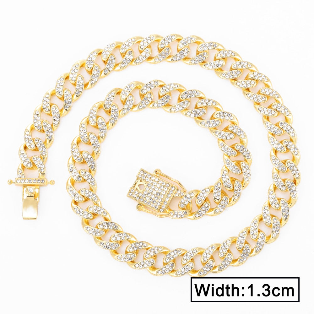 Hip-Hop Chains Gold Chain Studded Large Heavy Cuban Chain