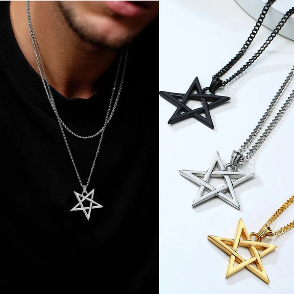 Collar con colgante de pentáculo y pentagrama