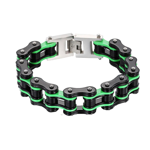 Pulseras de cadena de moda para hombre, brazaletes de motociclista, pulseras de eslabones negros para bicicleta y motocicleta.