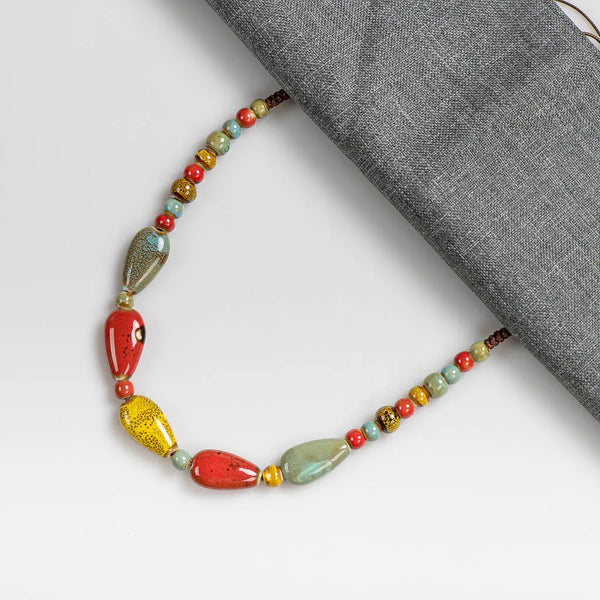 Colorful Retro Irregular shape Ceramic Beads Gift