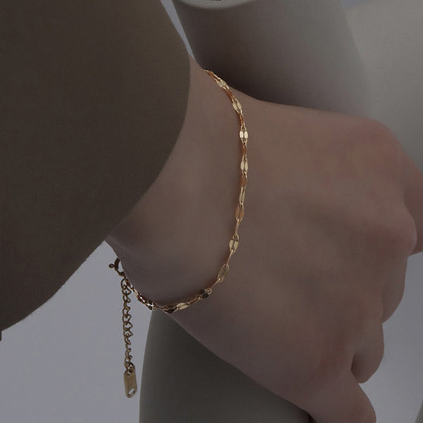 316L Stainless Steel Sparkling Glitter Metal Bracelet For Women