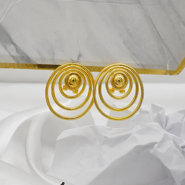 Trend Bohemian Gold Color Round Earrings Hoop Twisted Light Earrings