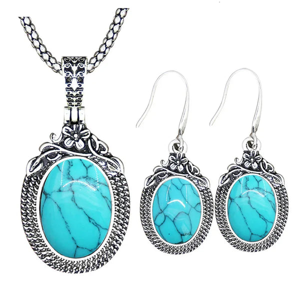 Conjuntos de collar y pendientes de amatista y lapislázuli vintage