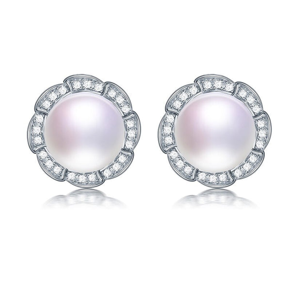 AAAA High Luster 9-10mm Stud Earrings 925 Sterling Silver Earrings For Women