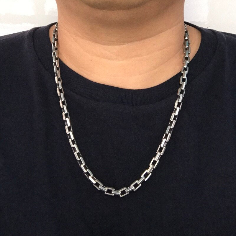 Pure Silver Heavy 7mm Thick Big Necklace Man