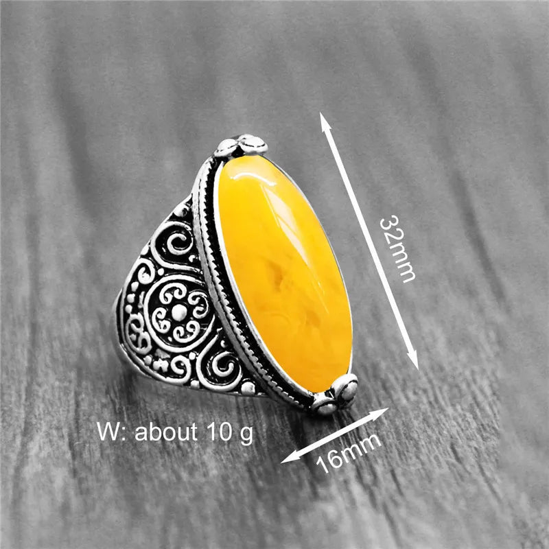 Vintage Eye Shape Synthetic Beeswax Rings For Women