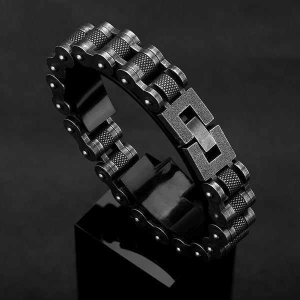 Motorcycle Men Bracelet 13MM Stainless Steel Retro Jewelry Wide Hand Chain