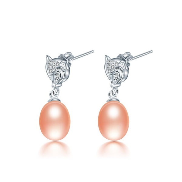 Fox 8-9mm Drop Natural Pearl Earrings