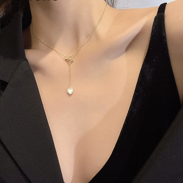Stainless Steel Korea Love Heart Pendant Necklace