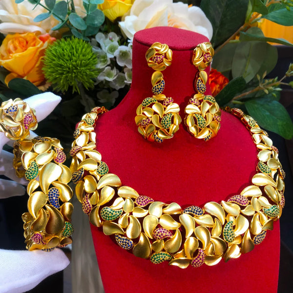 Famous Brand Trendy Luxury African 4 Jewelry Sets For Women