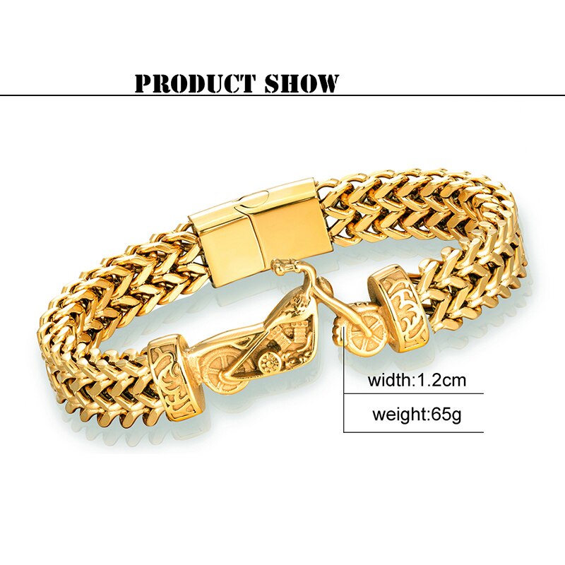 Stainless Steel Gold Chain Men Bracelet Gofaer Finds store!