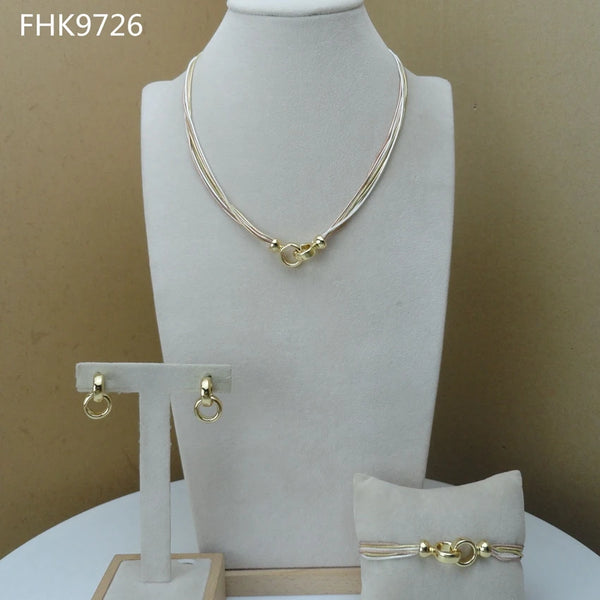 Conjuntos de joyas para damas de diseño sencillo de joyería fina de Dubái