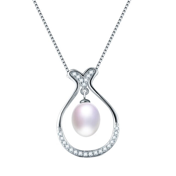 Collar de perlas ovaladas de agua dulce 100 % auténticas y naturales