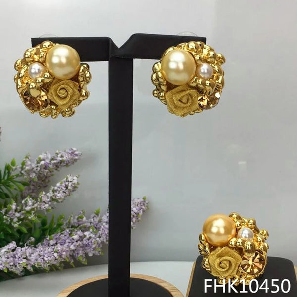 Conjunto de pendientes de flores, joyería rusa, pendientes con anillo para mujer