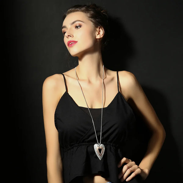 New in Love Heart Jewelry For Long Necklace Women