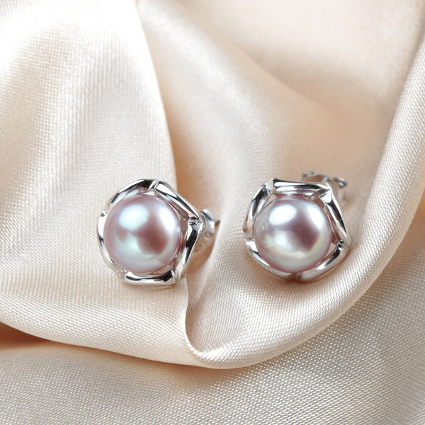 Simple Round 925 Sterling Silver Stud Earrings