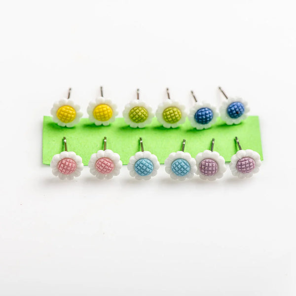 Multicolor Cute Little Chrysanthemum Ceramic Earrings