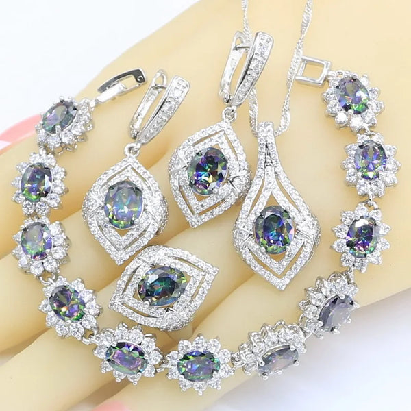 Rainbow Zirconia Jewelry Sets for Women