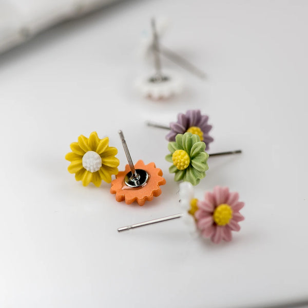 Daisy Flower Multicolor Ceramic Stud Earrings Fashion Gift