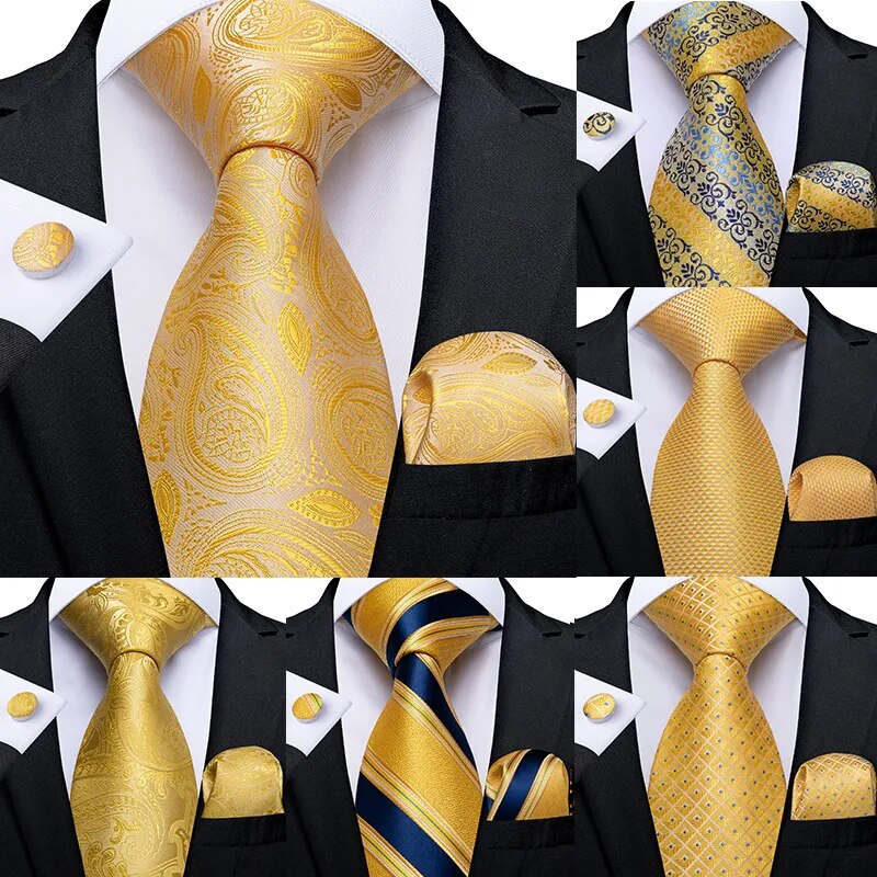 Silk Wedding Tie For Men Design Hanky Cufflink Quality Men Tie Set
