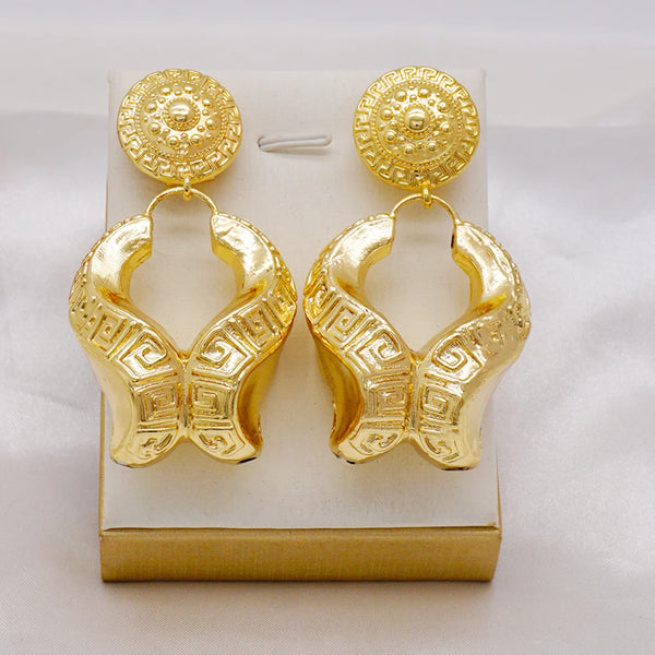 Trendy Big Earrings Copper African Large Style Statment Earrings For Women
