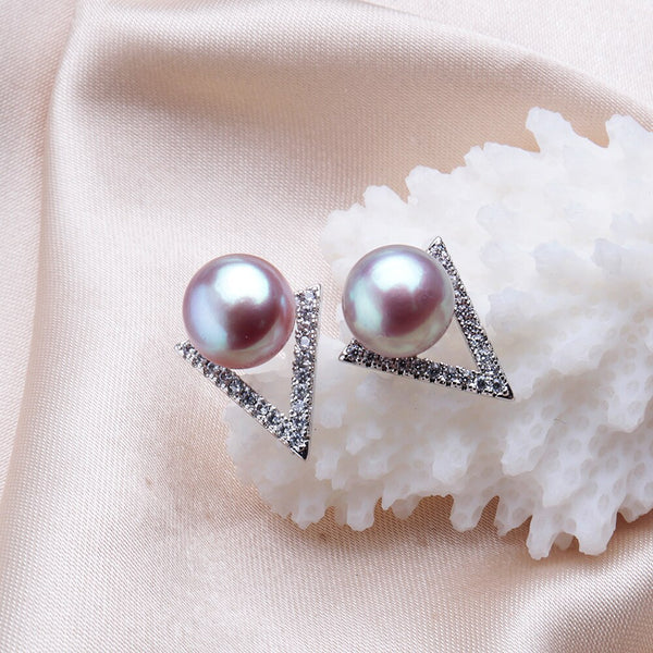 New 925 Silver Geometric Shiny Stud Earrings