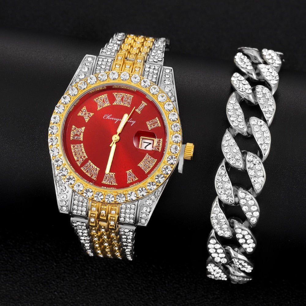 NEW Diamond Men Watches Gold Watch Ladies Wrist Watches