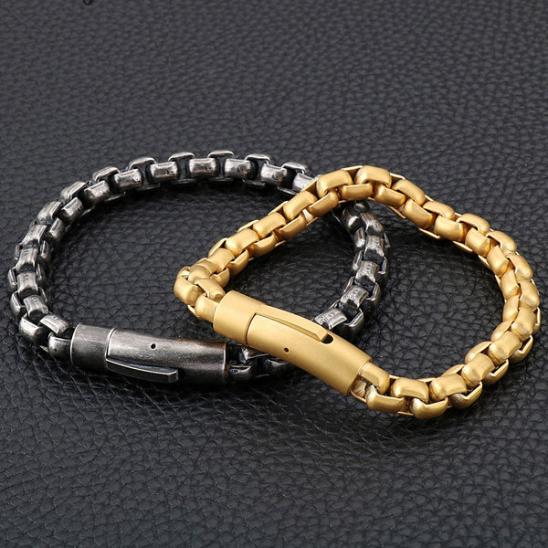 Never Fade Gold Plated Stainless Steel Men Bracelet