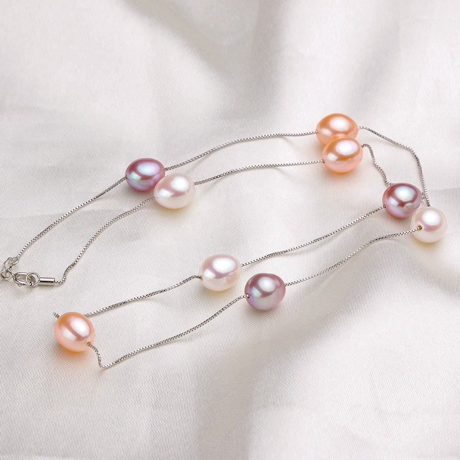 45cm AAAA Natural Freshwater Pearl Chains Necklaces For Women