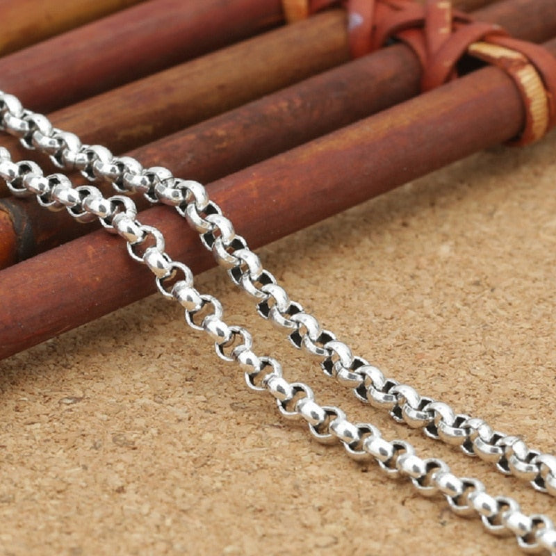 Unibabe Pure Silver 3mm Thick Cross O Link Chain S925 Necklace