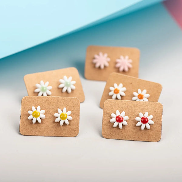 Special Plant Series Multicolor Chrysanthemum Ceramic Earrings