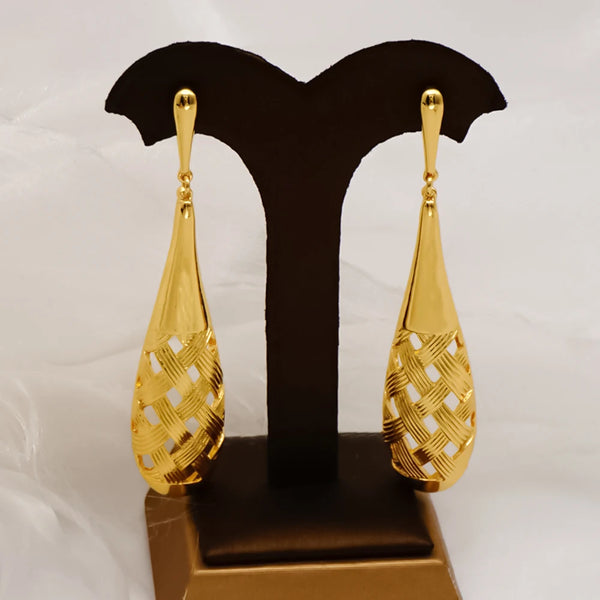 African Long Copper Drop Gold Color Earrings Drop Earrings For Women
