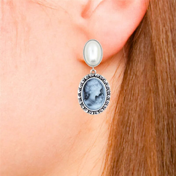 Oval Pearl Earrings Stud For Women