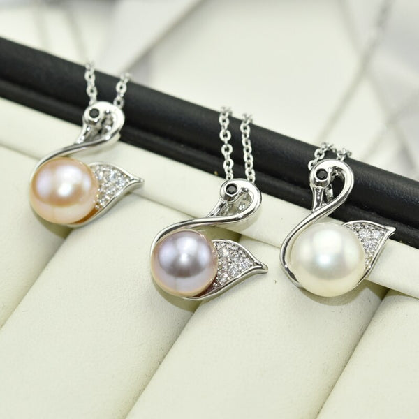 Collar de cisne de joyería de perlas de gran calidad