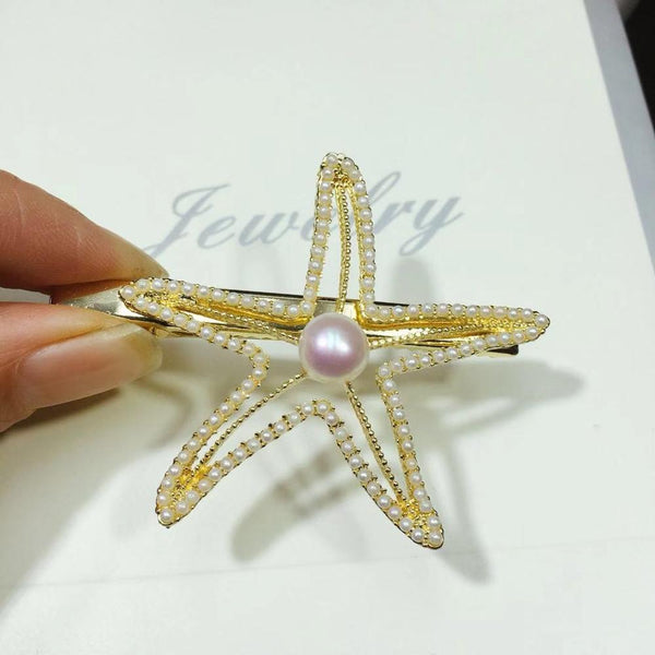 Pearl Beads Hair Clip for Woman 100% Real Freshwater Pearl Jewelry Barrette