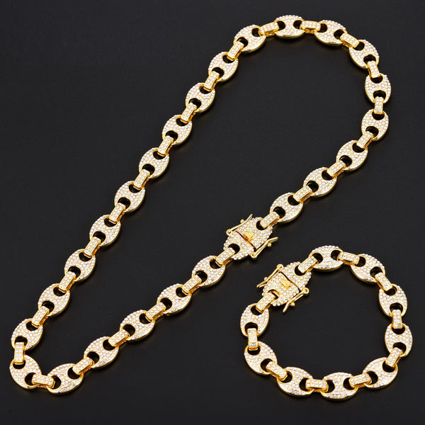 Collares de hip hop Miami con cadena cubana helada