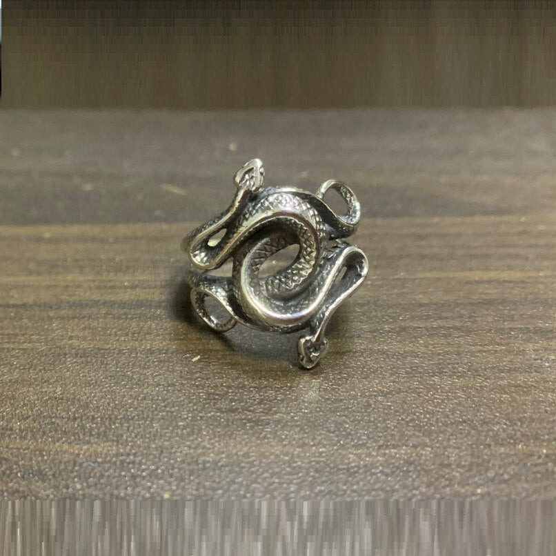 Sterling Silver Double-Headed Snake Ring