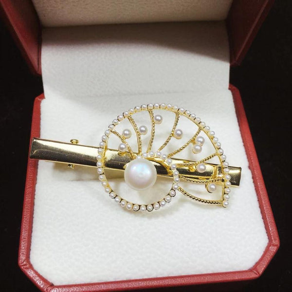 Pearl Beads Hair Clip for Woman Girls Natural Freshwater Pearl Jewelry Barrette