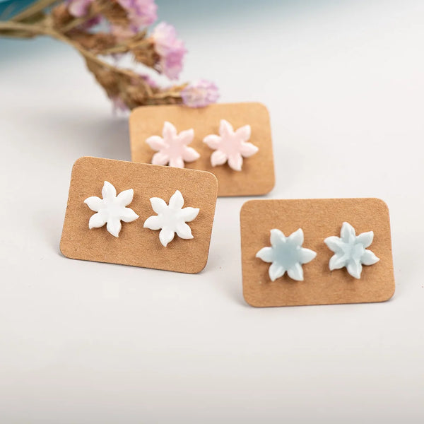 Forest Element Multicolor 6 Small Flowers Ceramic Earrings
