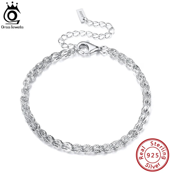 Pulsera de cadena de cola de fénix de 3,5 mm de plata de ley 925 para mujer