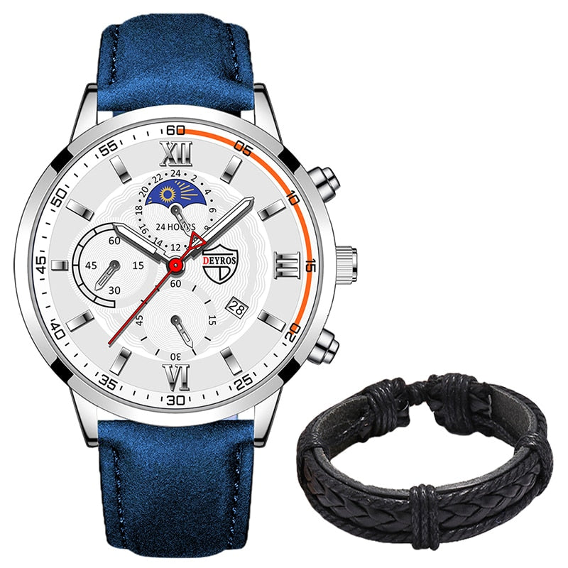 Men Sport Watch Luxury Stainless Steel Quartz Wristwatch Man