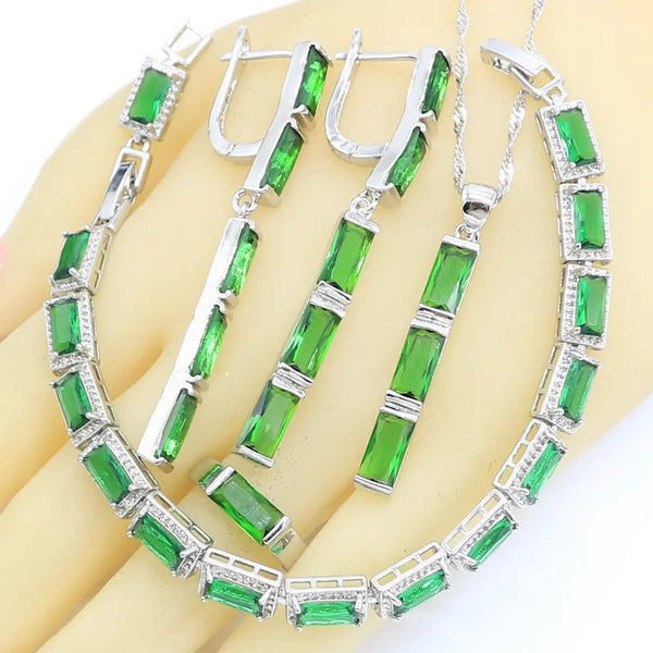 Green Semi-precious Jewelry Sets For Women
