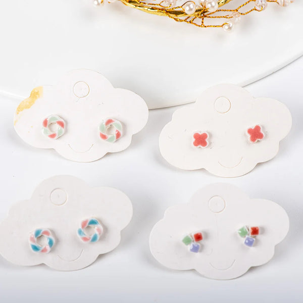 Small Cute Colorful Summer Ceramic Earrings