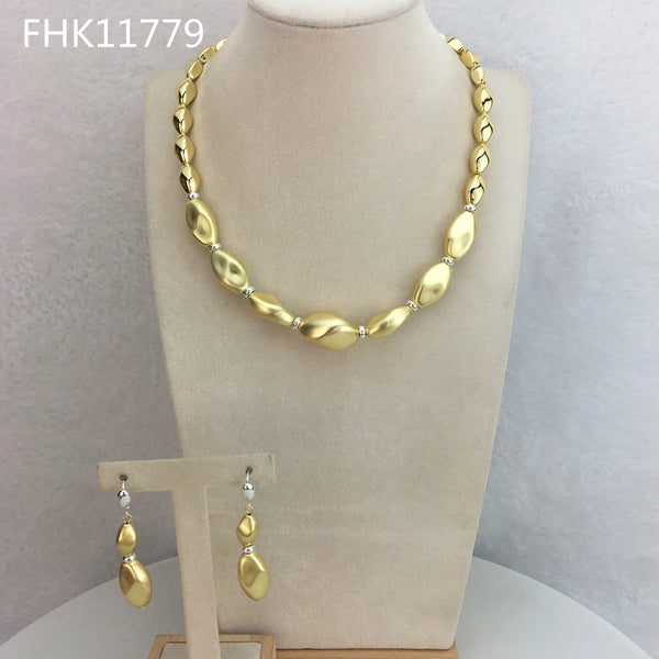 Fine Jewelry Dubai Gold Plated Necklace Sets for Women Christmas Gifts
