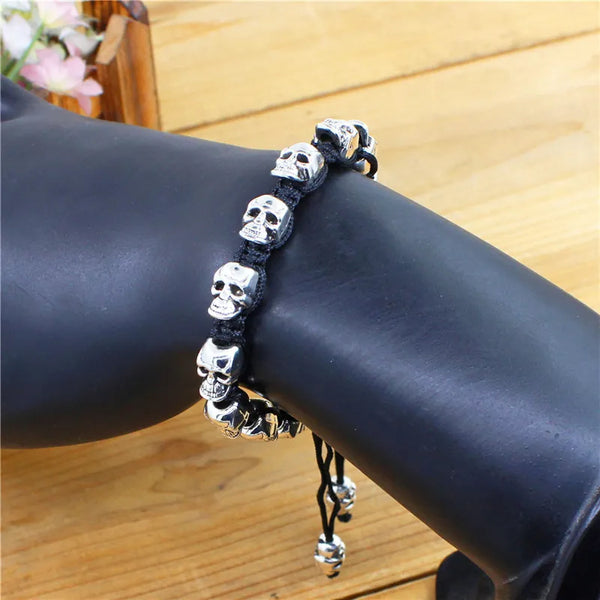 Pulseras de cuentas de esqueleto de calavera sonriente