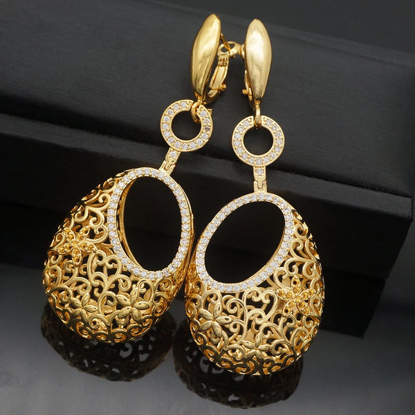 Cubic Zirconia Geometric Drop Earrings Long Earrings For Women