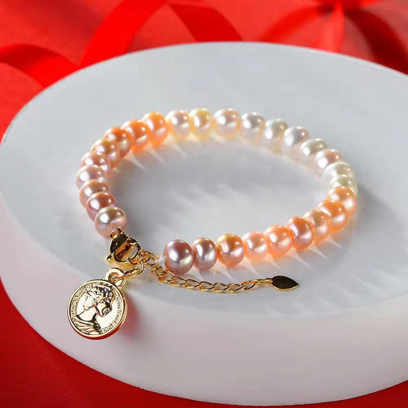 New Arrival Natural Coloful Freshwater Pearl Charm Bracelets For Women