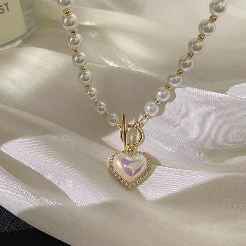 Korean Elegant Pearl Beads Necklace For Women